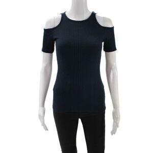 Frame Shirt Women Dark Blue Cotton Crew Neck Short Sleeve T-Shirt Size S